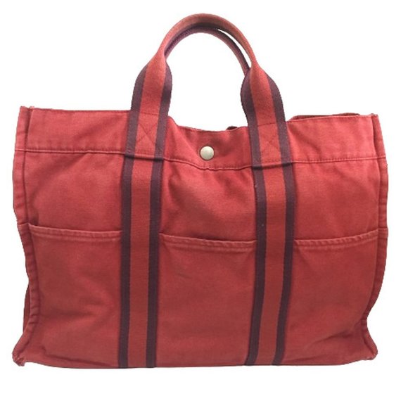 HERMES Four Toe Tote MM Bag Men's Women's Bordeaux - Picture 2 of 9